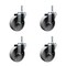 Service Caster 4 Inch Semi Steel Wheel Swivel 34 Inch Threaded Stem Caster Set Service Caster SCC-TS20S414-SSS-34212-4 - alternate 1